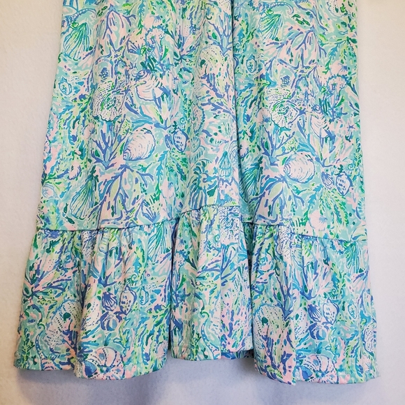 NEW Lilly Pulitzer Camilla Dress Small Surf Blue Soleil‎ Pom Pom Ruffle Easter S - Picture 8 of 14